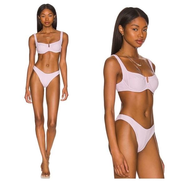 L*Space Soft Pink Ribbed Bikini Bottom - Picture 5 of 7